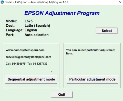 Reset Epson L575
