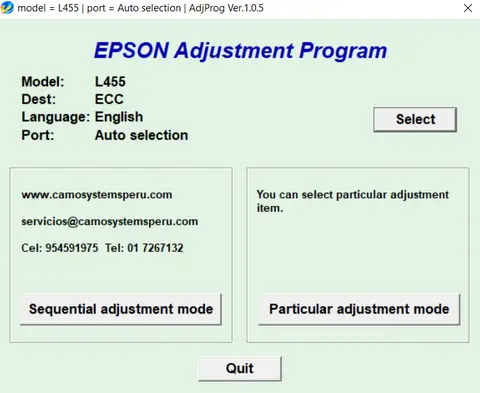Reset Epson L455