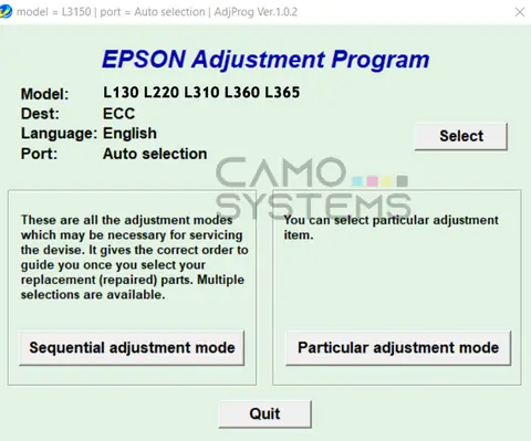 Reset Epson L130 L220 L310 L360 L365 Adjustment Program
