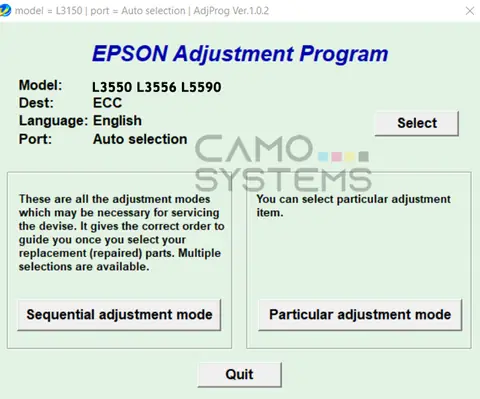 Reset Epson L3550 L3556 L5590 Adjustment Program