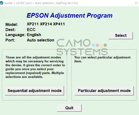 Reset Epson XP211 XP214 XP411 Adjustment Program