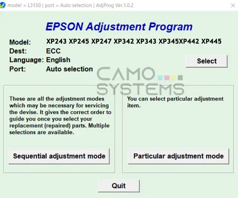 Reset Epson XP243 XP245 XP247 XP342 XP343 XP345XP442 XP445 Adjustment Program