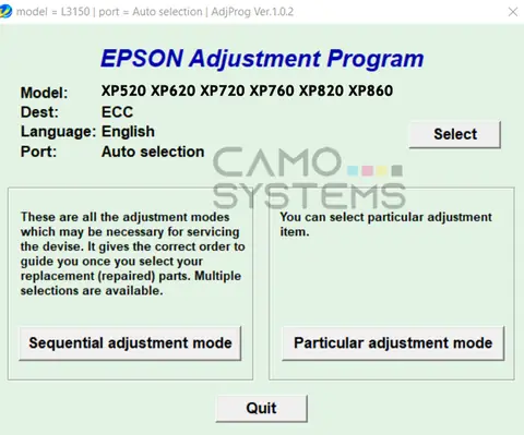 Reset Epson XP520 XP620 XP720 XP760 XP820 XP860 Adjustment Program