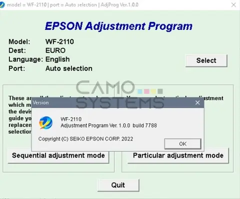 Reset Epson WF 2110 Adjustment Program