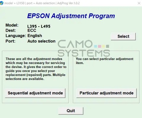 Reset Epson L395-495 Adjustment Program epson