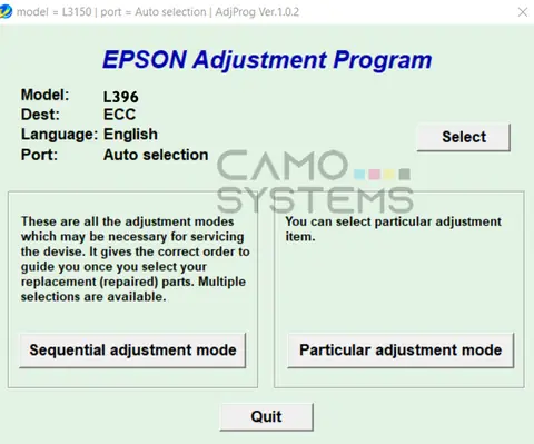 Reset Epson L396 Adjustment Program epson