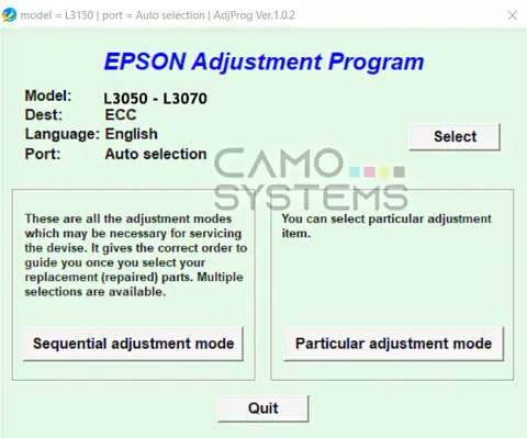 Reset Epson L3050, L3070 Adjustment Program epson