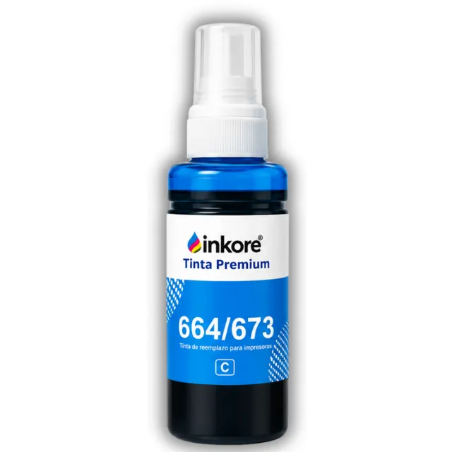 Tinta Inkore® Cian 100 ml para uso en Epson Serie 664-673